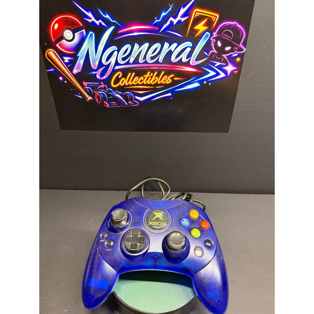 Microsoft Xbox Controller S Translucent Blue Wired Gamepad X09-64241-01 Original